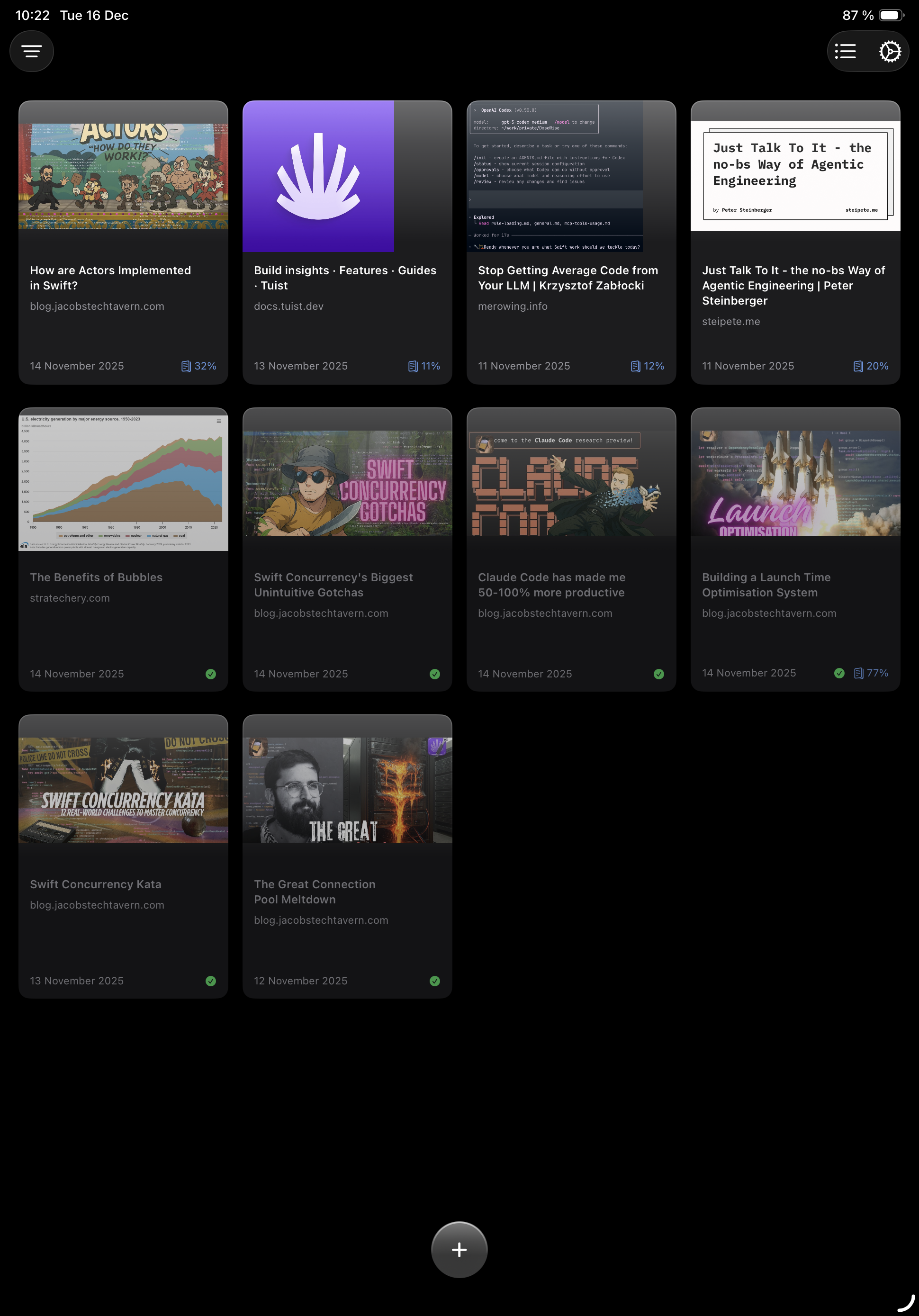 Save articles on iPad