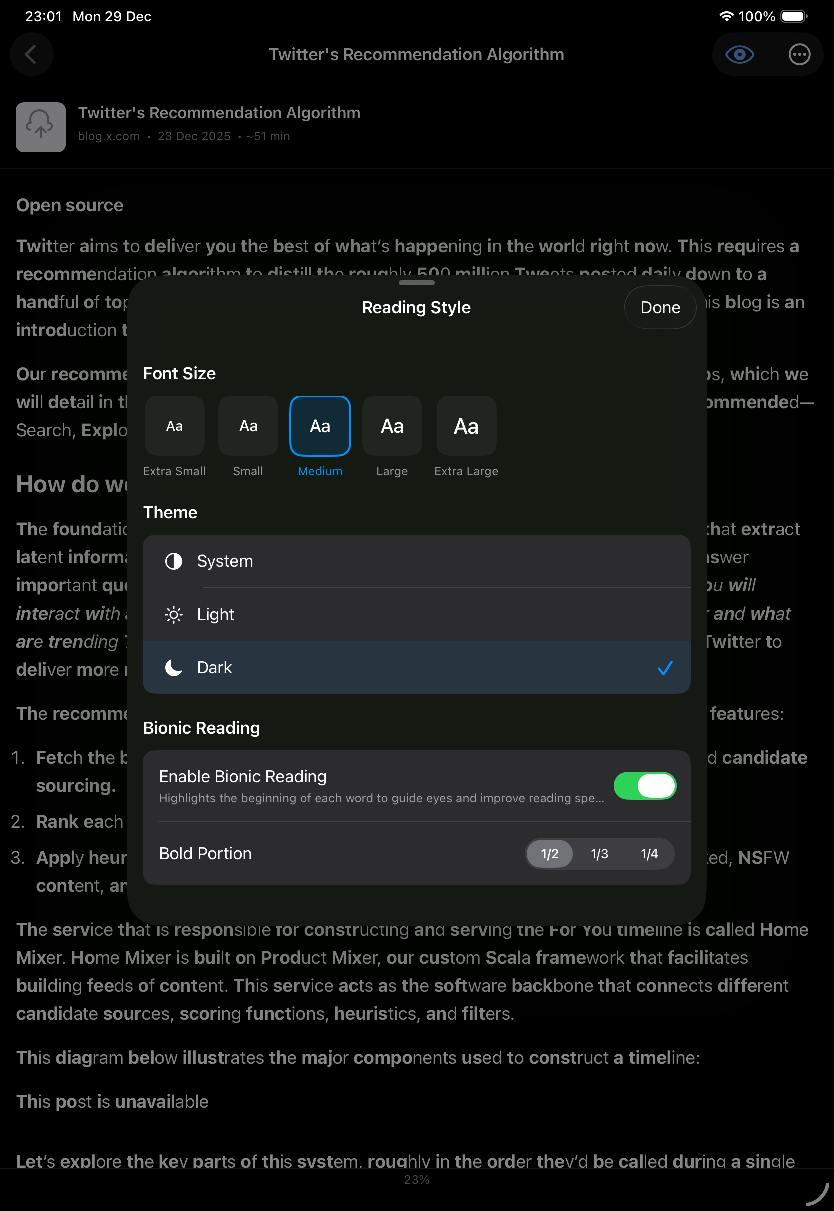 Pure reading on iPad