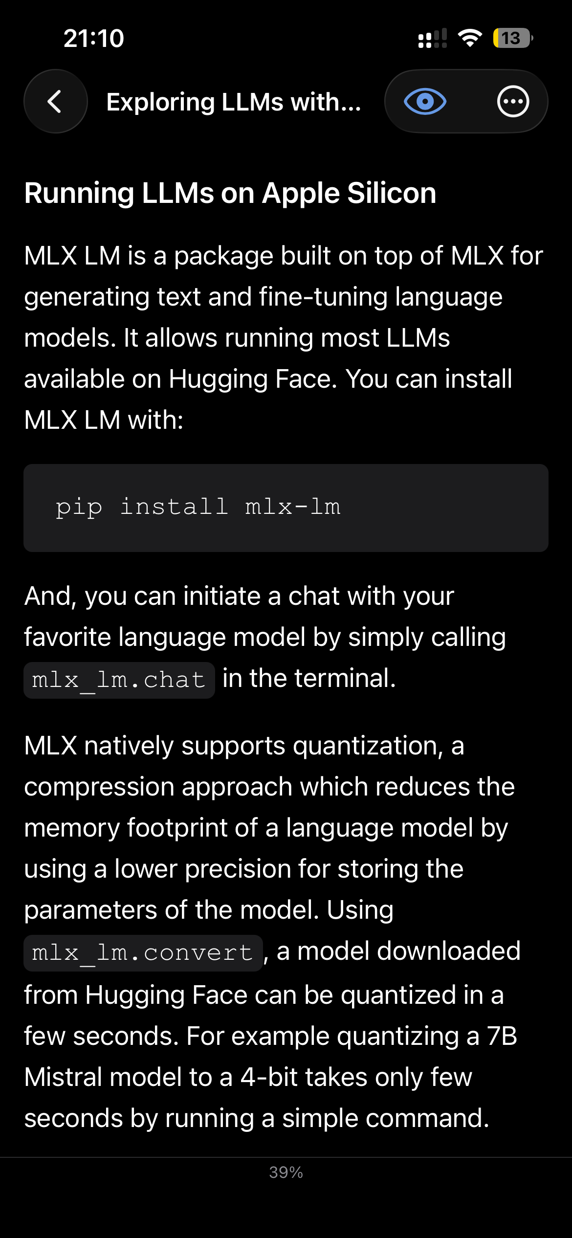 Read offline on iPhone
