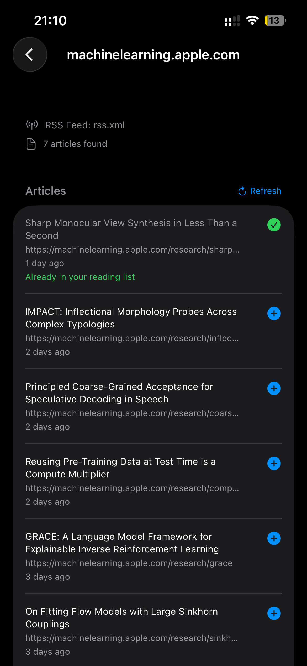 Pure reading on iPhone